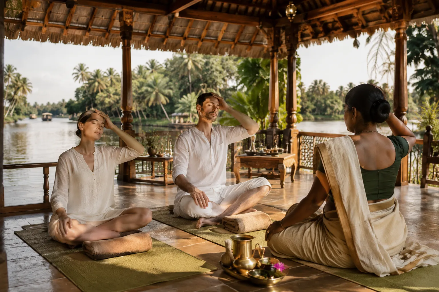 Serene traditional Ayurveda wellness sanctuary in Kerala