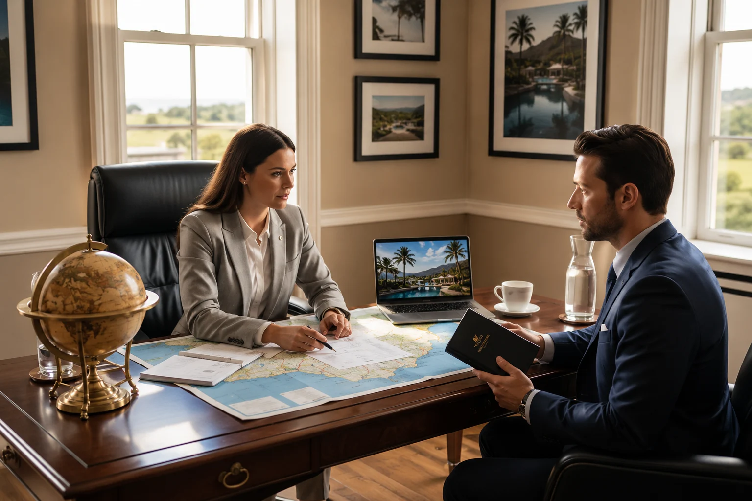 Luxury travel advisor designing a bespoke wellness itinerary